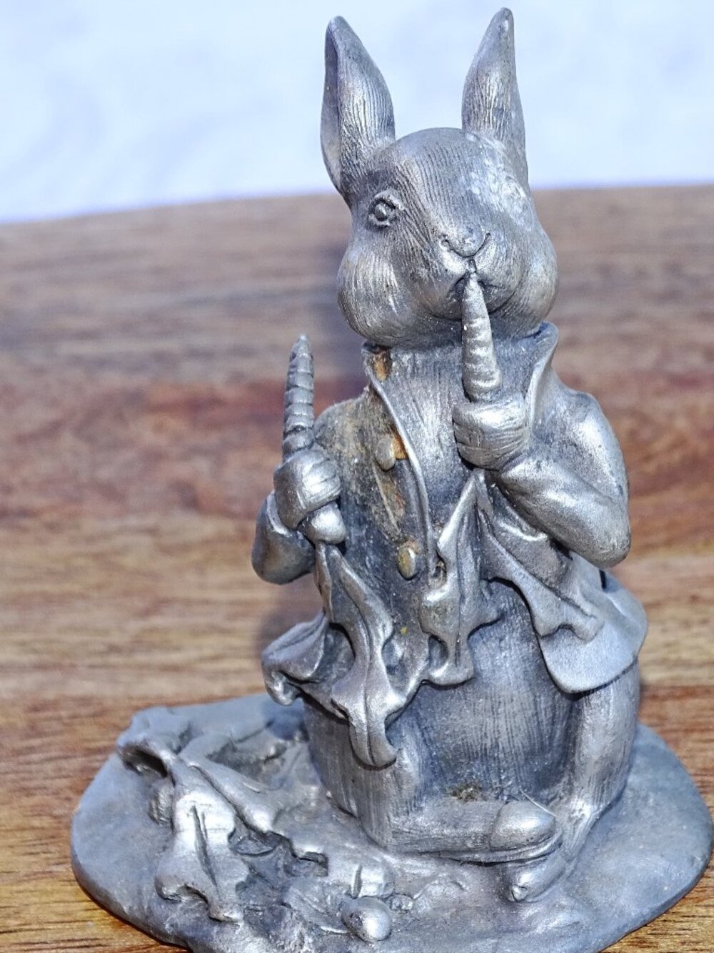 Small 2.5" F.W.&Co. Pewter Peter Rabbit  Figurine for Small Pets Decor